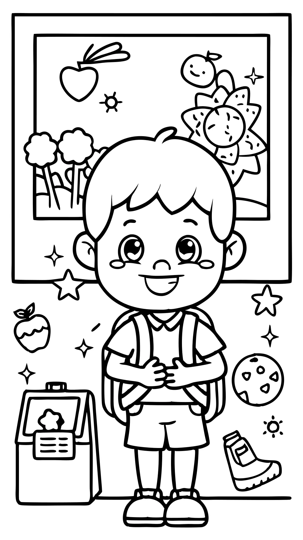 first day of first grade coloring page